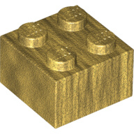 Lego kostka (kostička) 2x2, zlatá (6162889)